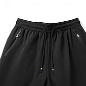 billiga Raka ben-Men's Athletic Pants Fleece Pants Sweatpants Winter Pants Trousers Pocket Drawstring Elastic Waist Plain Comfort Warm Sports Outdoor Daily Fashion Casual Black Gray Micro-elastic
