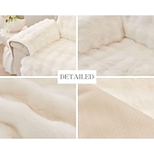 cheap Recliner Chair Cover-Plush Recliner Slipcover Home Faux Fur Fluffy Recliner Chair Slipcover Non Slip Back Fuzzy Fluffy Reclining Couch Cover Soft Comfort Sofa Slipcover Washable Furniture Protector