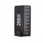 olcso USB-elosztók-268w-os asztali gan töltő 8 portos usb típusú c pd töltő gyorstöltés 3.0 usb típusú c gyorstöltő mobil usb töltő