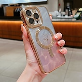 abordables Carcasas iPhone-teléfono Funda Para iPhone 16 Pro Max Plus iPhone 15 Pro Max Plus iPhone 14 13 12 11 Pro Max Plus iPhone 14 Pro Max iPhone 13 12 11 Pro Max Funda Trasera Magnética Soporte de carga inalámbrica