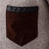 billige genser for menn-Herre Genser Tykk Strikke Lomme Halv glidelås Helfarge Høy krage Elegant Årgang Formell Hjem Klær Biskop Høst Vinter Rød Navyblå S M L