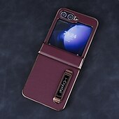 お買い得  サムスン用ケース-電話 ケース 用途 Zフリップ6 Z Flip 5 Z Flip 4 Z Flip 3 ウォレットカードケース スタンド付き 耐衝撃 レトロ風 仕上げ PUレザー