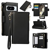 זול תיק טלפון אחר-טלפון מגן עבור Pixel 8 Pro Pixel 8 Pixel 7 Pixel 7 Pro כיסוי אחורי עם מעמד מגנטי עם שרוך רטרו TPU עור PU