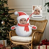 voordelige Gepersonaliseerde geschenken-onregelmatige kerstkussens&amp;amp;kussens gepersonaliseerd cadeau foto sneeuwman, kerstman, aangepaste cadeau-ideeën in verschillende maten met inzetstuk