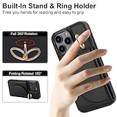 tanie Etui do iPhone&#039;ów-telefon Kılıf Na iPhone&#039;a 16 Pro Max Plusa iPhone&#039;a 15 Pro MaxPlus iPhone 14 13 12 11 Pro Max Plus iPhone 14 Pro Max iPhone 13 12 11 Pro Max Osłona tylna Uchwyt pierścieniowy Gniazdo karty Odporny na