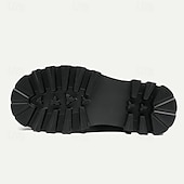 baratos Botas de couro premium-Botas masculinas de couro envernizado marrom com cadarço grosso - sapatos sociais casuais de grife com sola robusta para moda urbana