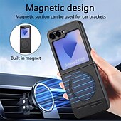 halpa Samsung-kotelot-puhelin Etui Käyttötarkoitus Z Flip 6 Z Flip 5 Z Flip 4 Z Flip 3 Takakuori Magneetti Tukee langatonta latausta Iskunkestävä Retro TPU PC