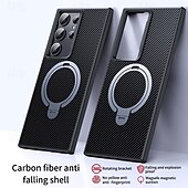 お買い得  サムスン用ケース-電話 ケース 用途 S24 Ultra S24 Plus S24 S23 S23 Ultra S23 Plus S25ウルトラ バックカバー スタンド付き 磁石バックル ワイヤレス充電をサポート レトロ風 TPU シリコーン