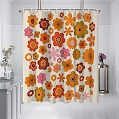 baratos Cortinas de Banho-Cortina de Chuveiro com 12 Ganchos 180cm*180cm(70&quot;*70&quot;) Poliéster Lavável Impermeável Padrão de Decoração de Banheiro para Banheira com Flores Peônia Vintage