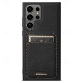 Недорогие Чехлы для Samsung-телефон Кейс для Назначение S24 S24 Ultra Plus S23 Ultra Plus S23 S22 S22 Плюс Ультра S25 Ультра Кейс на заднюю панель со стендом Магнитный Разъем для карты Ретро ТПУ ПК Кожа PU