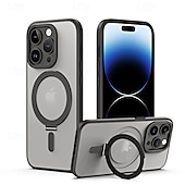 お買い得  iPhone用ケース-電話 ケース 用途 iPhone 16 Pro Max プラス iPhone 15 プロマックスプラス iPhone 14 13 12 11 Pro Max Plus iPhone 14 Pro Max iPhone 13 12 11 Pro Max バックカバー スタンド付き 磁石バックル ワイヤレス充電をサポート レトロ風 TPU アクリル