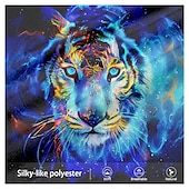 baratos moletons 3d masculinos-Homens Tigre Tosão Moletom Moletons Moletom Manga Longa Moletom com capuz Com Capuz Boêmia Impressão 3D Festa Férias Streetwear Azul Roxo Com Cordão Outono Inverno Designer