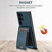 Недорогие Чехлы для Samsung-телефон Кейс для Назначение S24 S24 Ultra Plus S23 Ultra Plus S23 S22 S22 Плюс Ультра S25 Ультра Кейс на заднюю панель со стендом Съемный Магнитный Ретро ТПУ ПК Кожа PU