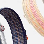 baratos Pulseiras de Apple Watch-Pulseira Esportiva Compatível com Pulseira Apple Watch 38mm 40mm 41mm 42mm 44mm 45mm 49mm Ajustável Tecido pulseira de substituição para iwatch Ultra 2 Series 9 8 7 SE 6 5 4 3 2 1