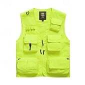 preiswerte Westen-Herren Weste für Wanderer Wander-Fleeceweste Ärmellos Weste Außen Atmungsaktiv Komfortabel Tasche Polyester Dunkelgrau Schwarz Gelb Jagd Angeln Klettern