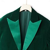 abordables chaqueta-Chaqueta de hombre de terciopelo blazer esmoquin moda de fiesta en color sólido negro burdeos púrpura de ajuste a medida de un solo botón