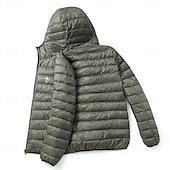baratos jaquetas e casacos gráficos masculinos-Homens Gráfico Náutico Bussola Baixa Casaco puffer Prova-de-Água Casual Diário Feriado Para Noite Imprimir Outono Inverno Com Capuz Manga Longa Preto Vermelho Azul Marinha