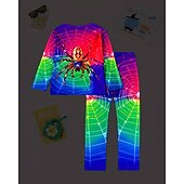 preiswerte Halloweenkostüme für Jungen-Jungen 3D Graphic SPIDER Pyjama-Sets Pyjama-Sets mit T-Shirt und Hose Langarm 3D-Druck Herbst Winter Aktiv Basic kinderkleidung 4 Jahre + Rundhalsausschnitt Heim Täglich Regular Fit