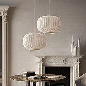 levne Závěsná světla-wabi-sabi styl severské hedvábné závěsné světlo moderní kreativní hedvábný lustr jednoduché lehké luxusní látkové závěsné světlo 85-265v