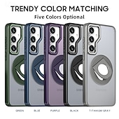 Недорогие Чехлы для Samsung-телефон Кейс для Назначение S25 Ультра Кейс на заднюю панель Магнитный Поддержка беспроводной зарядки Кольцо Пряжка Ретро ТПУ Акрил