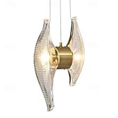 abordables Suspension-suspension en verre postmoderne à LED 2 lumières tête de lit en cuivre lustre suspendu luminaires suspension 110-240v