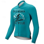 ieftine Tricouri pentru femei-Pentru femei Jersey de ciclism Grafic Literă &amp; Număr Manșon Lung Bicicletă Tricou Tee Jerseu cu 3 buzunare spate Ciclism montan Uscare rapidă Proiectare anatomică Wicking Respirabil Sport Alb Kaki
