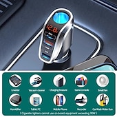 cheap Car Charger-66W Quick Charge Car Cigarette Lighter Charger QC3.0/PD Port Phone Charger Socket DC 12V/24V Universal USB Type Power Adapter