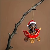 billige Ornamenter-juledachs akryl ornament - 2d bilspeil  &amp; tre sjarm, perfekt for feriehus  &amp; festdekor