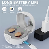 ieftine Protecţie individuală-mini aparate auditive portabile tws compartiment de încărcare aparate auditive invizibile în ureche de rezistență lungă audiphone încărcare magnetică asistată amplificator de sunet pentru o persoană în vârstă
