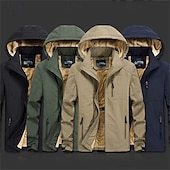 baratos Casacos Leves, Polares &amp; Caminhada-Homens Casaco com capuz Jaqueta de lã para caminhada Inverno Ao ar livre Térmico / Quente Forro de Velocino Prova-de-Água A Prova de Vento Jaquetas em Velocino Zip Completo Alpinismo Campismo