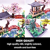 halpa Rakennuslelut-Mikrokokoiset Rakennuspalikat Setit Kiinalainen Zen Puutarha Arkkitehtuuri ja Kirsikankukkabonsai Rakennuslelut Aikuisille Japanilainen Sakura Talo Mini Tiilet Lahjaksi Lapsille 142280 KPL Joululahja