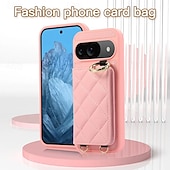 お買い得  その他のスマホケース-電話 ケース 用途 ピクセル9プロ ピクセル9プロXL Pixel 8 Pro Pixel 8 ピクセル9 バックカバー スタンド付き ストラップ付き カード挿入口 レトロ風 TPU PUレザー