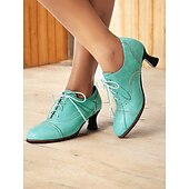 cheap 1950s-Women&#039;s Vintage Oxford Lace-Up Shoes - Retro Style Kitten Heel Brogue Design, Perfect for Office Wear and Classic Outfits