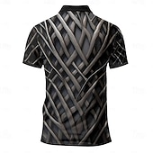 economico Polo geometrica da uomo-Per uomo Grafico Polo con zip Maglia da golf Manica Corta Magliette polo Camicie con Colletto Casual Abbigliamento da vacanza Abbigliamento da rave Abiti da festa Stampa 3D Polo con cerniera a un