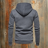 economico felpe con cappuccio da uomo di base-Per uomo Felpa a nido d&#039;ape Maglione Nero Bianco Giallo Grigio chiaro Grigio scuro Con cappuccio Liscio Tasche Ufficio Sportivo Informale Attivo Vintage Fantastico Primavera Autunno Abbigliamento