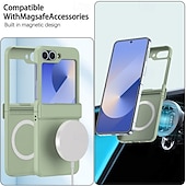 cheap Samsung Cases-Phone Case For Z Flip 6 Z Flip 5 Z Flip 4 Z Flip 3 Back Cover Magnetic Support Wireless Charging Shockproof Retro TPU Silicone