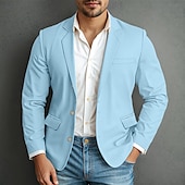baratos Blazers Clássicos Masculinos-jaqueta masculina waffle blazer casaco esportivo formal casamento aniversário elegante moda primavera&amp;amp;blazer de tecido waffle de outono, simples, de dois botões, marrom escuro, preto, verde