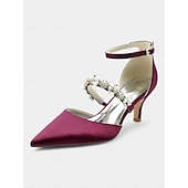 preiswerte Formell-Schwarze Satin-Pumps mit Strassverzierung für Damen – Fesselriemchen, spitze Zehenpartie, elegante Abend- und Hochzeitsschuhe