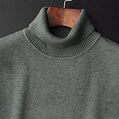 preiswerte Herrenpullover-Herren Pullover Strickpullover Gerippt Grobstricken Stricken Standard Strick Glatt Rollkragen Modisch Brautkleider schlicht Freizeitskleidung Verabredung Bekleidung Herbst Winter Kamel Schwarz M L XL