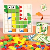 abordables Puzles-Rompecabezas de mosaicos 3D: bloques de construcción para juegos educativos de escritorio de múltiples formas y colores, regalos ideales para Navidad y Halloween para niños