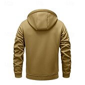 baratos Moletom com capuz de lã-Homens Full Zip Hoodie Moletom com zíper Fuzzy Sherpa Casaco de lã Moletom de lã Amarelo Verde Tropa Cáqui Cinzento Escuro Com Capuz Tecido Zip Up Zíper Bolsos Desportos e Ar livre Diário Final de