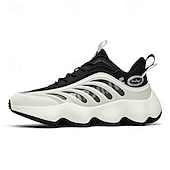 economico Sneakers da uomo-scarpe da ginnastica da uomo futuristiche con suola spessa in bianco e nero - scarpe sportive leggere e traspiranti per abbigliamento casual o da corsa