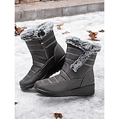 cheap Snow &amp; Winter Boots-Women&#039;s Navy Winter Snow Boots with Faux Fur Lining – Waterproof, Anti-Slip Warm Ankle Boots