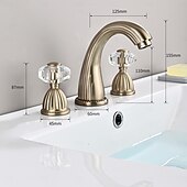 cheap Bathroom Sink Faucets-Basin Faucet Antique Bronze Bathroom Sink Faucet 3 Hole Widespread Gold Basin Mixer Hot and Cold Water Tap