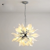 abordables Lámparas de araña-Lámpara colgante de lujo moderna para comedor, lámpara colgante de cerámica blanca para dormitorio, lámparas decorativas LED 110-240 V