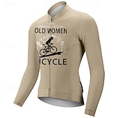 ieftine Tricouri pentru femei-Pentru femei Jersey de ciclism Grafic Literă &amp; Număr Manșon Lung Bicicletă Tricou Tee Jerseu cu 3 buzunare spate Ciclism montan Uscare rapidă Proiectare anatomică Wicking Respirabil Sport Alb Kaki