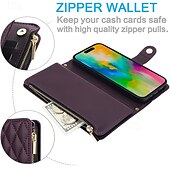 levne Pouzdra pro iPhone-telefon Carcasă Pro iPhone 16 Pro Max Plus iPhone 15 Pro Max Plus iPhone 14 13 12 11 Pro Max Plus Mini iPhone 14 Pro Max iPhone 13 12 11 Pro Max Zadní kryt se stojánkem Zip s Lanyardem Retro TPU PU