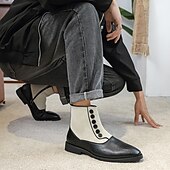 abordables Bottes habillées-bottines à boutons en similicuir bicolore pour hommes – bottines de style victorien vintage pour occasions formelles et décontractées