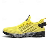 baratos Ténis para Homem-tênis esportivos respiráveis verde neon masculino – tênis de corrida de malha leve com sola acolchoada