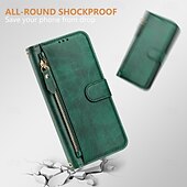 Недорогие Чехлы для iPhone-Чехол для iPhone 16 Pro Max Plus iPhone 15 Pro Max Plus iPhone 14 13 12 11 Pro Max Plus X XR XS бумажник с подставкой молния полная защита тела ретро TPU PU кожа
